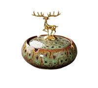 Stylish and simple ashtray, light luxury windproof ashtray with lid, suitable for indoor and outdoor decoration, suitable for men and women(Green1)