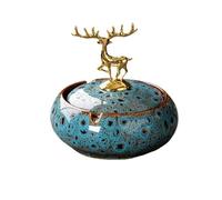 Stylish and simple ashtray, light luxury windproof ashtray with lid, suitable for indoor and outdoor decoration, suitable for men and women(Blue1)