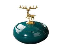 Stylish and simple ashtray, light luxury windproof ashtray with lid, suitable for indoor and outdoor decoration, suitable for men and women(Green2)