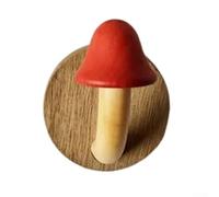 Stylish and Unique Mushroom Shaped Wooden Hook, Easy Installation, Built to Last (red)