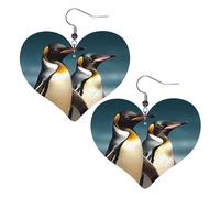 Stylish Animal Penguin Leather Earrings for Women Heart Earrings Lightweight Dangle Drop Earrings Cute Jewelry Gift