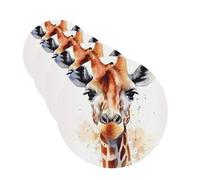 Stylish Animal Watercolor Giraffe Car Air Fresheners Cards Set of 4 Pieces Personalized Car Fresheners Gifts for Men Women Auto Aromatherapy Tablets Hanging Scented Cards for Wardrobe Bathroom