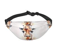 Stylish Animal Watercolor Giraffe Fanny Pack for Men Women Crossbody Waist Bag Everywhere Belt Bag Wallet Hip Bum Bag with Adjustable Strap Casual Chest Bag for Outdoor Hiking Cycling, Black, One Size