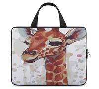 Stylish Animal Watercolor Giraffe Laptop Case Thin Laptop Sleeve with Handle Portable Laptop Bag Water Resistant Computer Case Neoprene Computer Sleeve Bag for Men Women