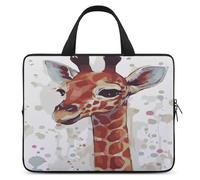 Stylish Animal Watercolor Giraffe Laptop Case Thin Laptop Sleeve with Handle Portable Laptop Bag Water Resistant Computer Case Neoprene Computer Sleeve Bag for Men Women