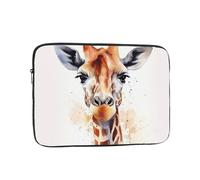 Stylish Animal Watercolor Giraffe Laptop Sleeve for Women Men, 15 Inch Waterproof Laptop Bag Lightweight Notebook Computer Cover Bag