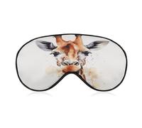 Stylish Animal Watercolor Giraffe Sleep Mask,Adjustable Strap Sleeping Mask, Complete Light Blocking Sleep Shade Cover,Soft Breathable Comfortable Blindfold for Women and Men