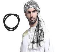 Stylish Arab Shemagh Headscarf for Men Muslims Lightweight Arabian Headwrap Scarf Breathable Head Scarf