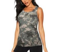 Stylish Army Digital Camouflage Women's Workout Tank Top - Womens Sleeveless Scoop Neck Tank Tops, Lightweight & Comfortable Sports Vest for Yoga, Running, Gym