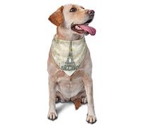 Stylish Art Eiffel Tower Blue Sky Pattern Dog Bandanas Pet Scarf Triangle Bib Cats Adjustable Kerchief Accessories for Small Medium Large Puppy
