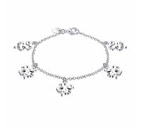 Stylish-Art S925 Sparkling Statement Cuff Bracelets,Elegant Exquisite Lucky Four Leaf Clover Charm Bangle Gift Jewelry For Women Lady,Jewelry For Mother'S Day,Silver