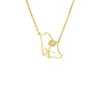 Stylish-Art Saudi Arabia Map Pendant Necklaces - Ethnic Pattern Flag Region Saudi Arabia Maps Collarbone Chain Necklaces Charm Patriotism Jewelry For Women Men Sweater,Gold,50 Cm