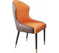 Stylish Artificial Leather Dining Chairs for Kitchen, Living Room & Bedroom - Versatile Sofa & Makeup Chair in Orange & Brown - Perfect for Balcony & Marriage Room