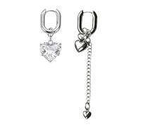 Stylish Asymmetric Heart Shape Stud Earrings Fashion Dangle Earrings Alloy Structure Suitable for Daily Wear Trendy Uneven, one size, As described