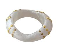 Stylish Asymmetrical Resin Featuring Eye Catching Studs Perfect for Parties and Daily Outfits Unique Bangle
