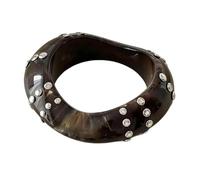 Stylish Asymmetrical Resin Featuring Eye Catching Studs Perfect for Parties and Daily Outfits Unique Bangle