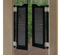 Stylish Auto Close Modern Louvered Saloon Doors for Kitchen Bar Porch & HallwayArched Top Cafe Doors 35/36/37/38" W (Black 112 x 100cm) Functional & Elegant