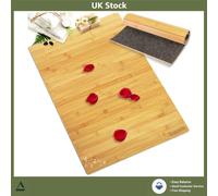 Stylish Bamboo Bath Mat Non Slip Foldable Roll Up Shower Floor Rug 60x40cm 1pc