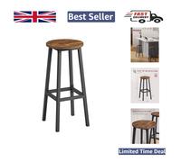 Stylish Bar Chairs Set of 2 - Rustic Brown & Black, Easy to Assemble 74cm High