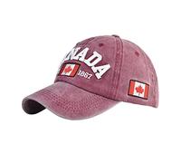 Stylish Baseball Cap, I Love Canada Letter Embroidered Peaked Cap Adjustable Classic Style Baseball Cap Hat