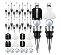Stylish Beaded Bottle Stopper Easy Install and Reused It to Enhances The Charm of Special Day Elevates Wedding Taste Zinc Alloy Wine Stopper Glass Wine Zinc Alloy