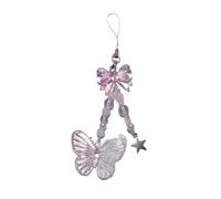 Stylish Beaded Phone Strap Butterfly Pendant Chain Lanyard Jewelry Suitable for Any