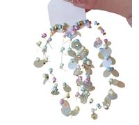 Stylish Beaded Tassels Earrings Fashionable Face Slimming Design Lightweight Comfortable Ear Studs Accessory For Women Dopamine Sequins Beaded Tassels Earrings