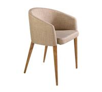 Angel Cerda Beige Upholstered Dining Chair with Armrests and Angel Cerda Beige