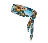 Stylish Big Sea Turtle Print Sports Head Tie Bandanas - Unisex Workout Hair Band for Jogging, Cycling, Yoga, and More