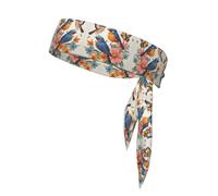 Stylish Birds Flowers Butterfly Print Sports Head Tie Bandanas - Unisex Workout Hair Band for Jogging, Cycling, Yoga, and More