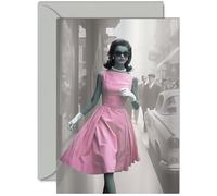 Stylish Birthday Card - The Girl In The Pink Dress - Stunning Fashion Birthday Cards for Women Men Friend Colleague Mum Dad Sister Brother Nan Grandad Auntie Uncle, A5 Greeting Cards Gift