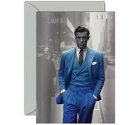 Stylish Birthday Card, The Man In The Blue Suit