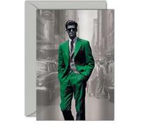 Stylish Birthday Card, The Man In The Green Suit