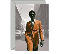 Stylish Birthday Card, The Man In The Orange Suit