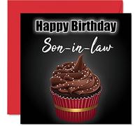 Stylish Birthday Cards for Son in law - Birthday Cupcake - Fun Card for Son in law from laws, 145mm Greeting Cards Gift
