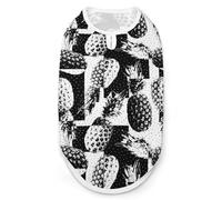 Stylish Black And White Pineapples Dog Shirts Pet Cats T-Shirts Sleeveless Tank Top Breathable Vest Tee Shirt For Small Puppy M