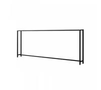 Stylish Black Bilayer Console Table - Versatile Hall & Side Table for Living Room & Bedroom Double Shelf Design Space-Saving Compact 140x15x102cm