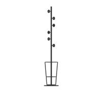Stylish Black Coat Rack with 6 Hooks & Marble Base - Versatile Umbrella Stand & Hallway for Coats Hats Clothes | Elegant Entryway Storage Solution