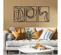 Stylish Black Decorative Metal Wall Accessory, 120 x 54 cm, 100% Metal, 1.2 mm Thickness, Perfect for Modern Home Decor & Office Spaces