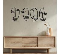 Stylish Black Decorative Metal Wall Accessory, 133 x 46 cm, 100% Metal, 1.2 mm Thickness, Perfect for Modern Home Decor & Office Spaces