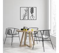 Stylish Black Decorative Metal Wall Accessory (2 Pieces), 38.5 x 63.5 cm Each, 100% Metal, 1.2 mm Thickness, Perfect for Modern Home Decor & Office Spaces