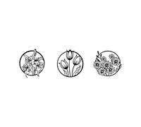 Stylish Black Decorative Metal Wall Accessory (3 Pieces), 30 x 34 cm, 100% Metal, 1.5 mm Thick, Perfect for Modern Home Decor & Gallery Walls