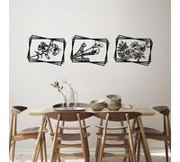 Stylish Black Decorative Metal Wall Accessory (3 Pieces), 47 x 60 cm, 100% Metal, 1.5 mm Thickness, Perfect for Modern Home Decor & Gallery Walls