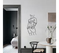 Stylish Black Decorative Metal Wall Accessory, 32 x 69 cm, 100% Metal, 1.2 mm Thickness, Perfect for Modern Home Decor and Unique Wall Art