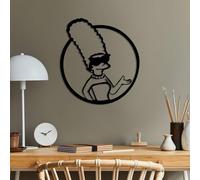 Stylish Black Decorative Metal Wall Accessory, 33 x 33 cm, 100% Metal, 1.5 mm Thickness, Perfect for Modern Home Decor & Art Display