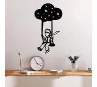 Stylish Black Decorative Metal Wall Accessory, 34 x 62 cm, 100% Metal, 1.5 mm Thickness, Lightweight 0.71 kg, Perfect for Modern Home Decor