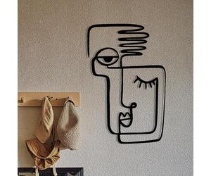 Stylish Black Decorative Metal Wall Accessory, 36 x 55 cm, 100% Metal, 1.2 mm Thickness, Perfect for Modern Home Decor & Unique Wall Art