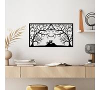 Stylish Black Decorative Metal Wall Accessory, 37 x 70 cm, 100% Metal, 1.5 mm Thickness, Perfect for Modern Home Decor & Unique Wall Art