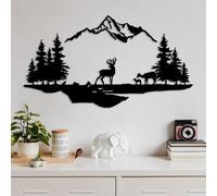 Stylish Black Decorative Metal Wall Accessory, 38 x 11 cm & 70 x 38 cm, 100% Metal, 1.5 mm Thick, Easy Wall Mounting, Perfect for Home Decor