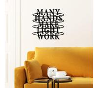 Stylish Black Decorative Metal Wall Accessory, 38 x 37 cm, 100% Metal, 1.5 mm Thickness, Lightweight and Durable, Perfect for Home Decor